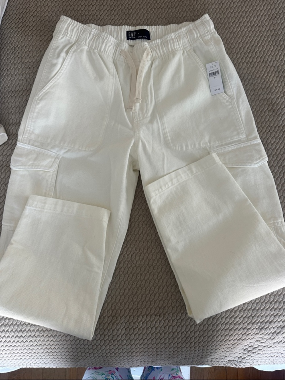 BNWT GAP Off-White Utility Cargo Pants with Drawstring